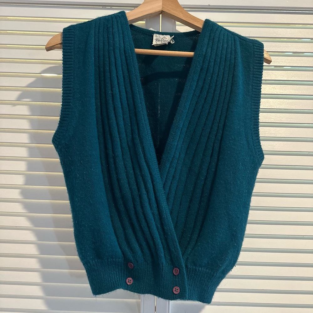 TanJay Teal V-Neck Sweater Vest